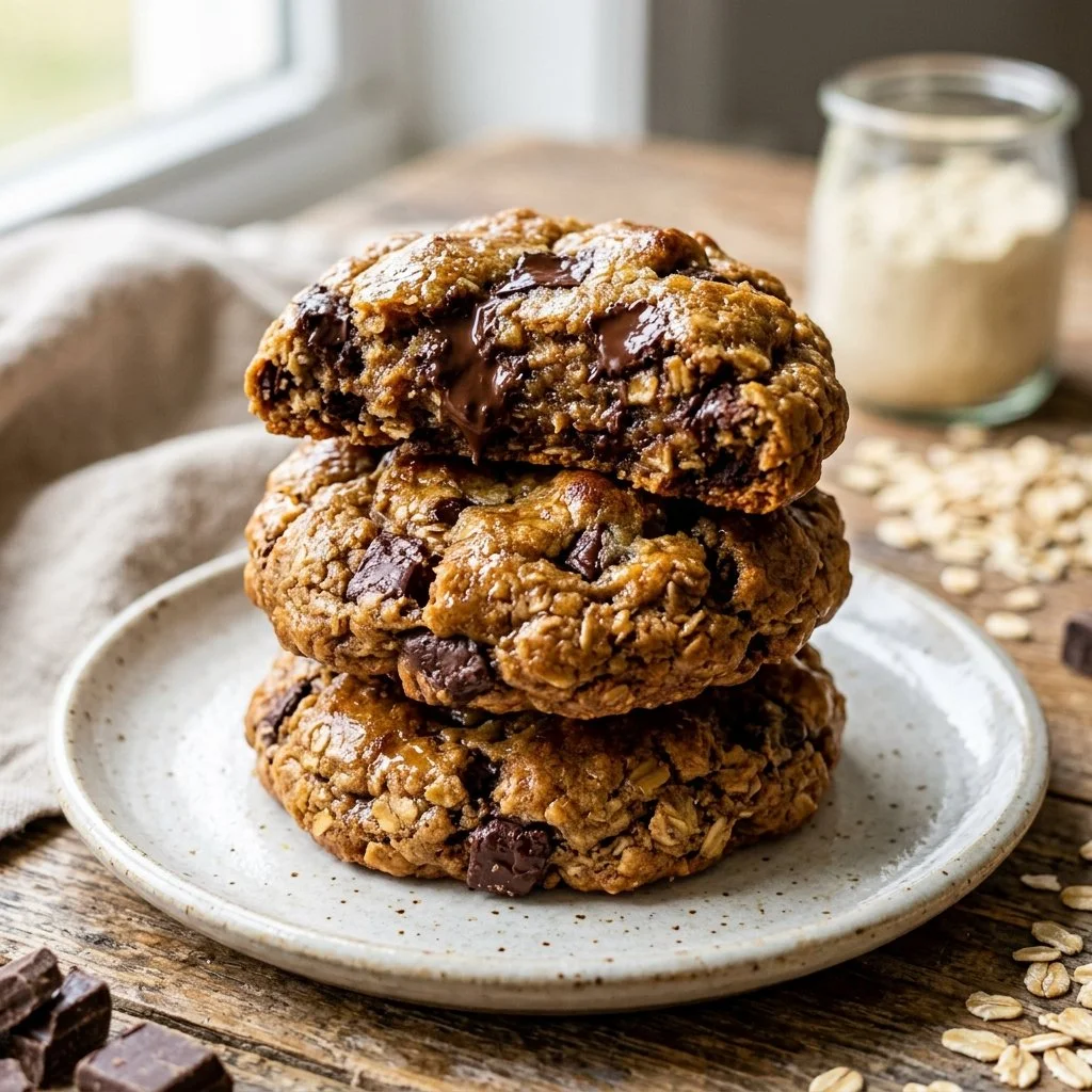Delicious protein powder cookies on a plate ready to enjoy