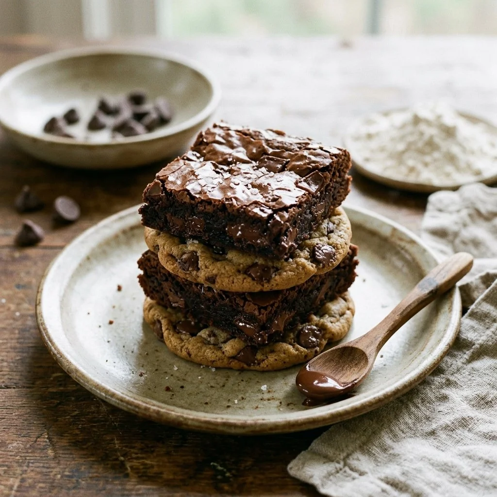 Delicious brookies recipe featuring a mix of brownies and cookies.