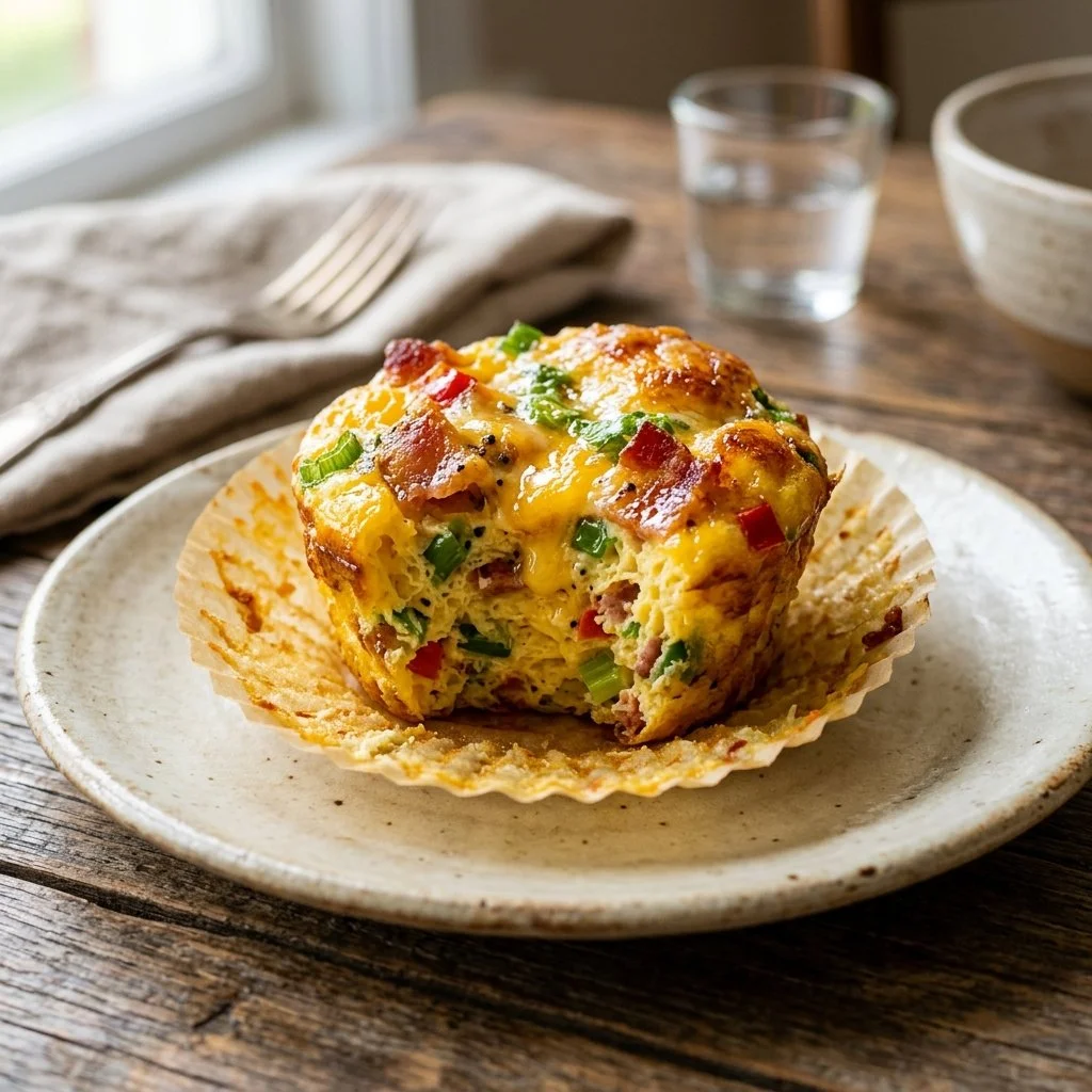 Delicious keto egg muffins made with eggs and vegetables for a healthy breakfast