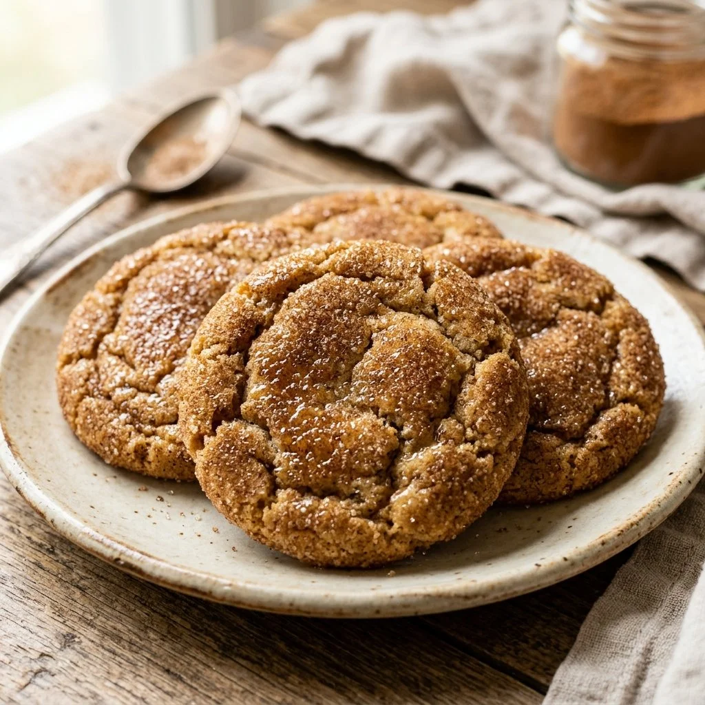 Homemade Snickerdoodle Cookies with cinnamon sugar topping